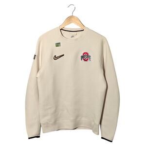 Nike Ohio State 2025 National Champ Media Day Pullover Crewneck Cream - Size S